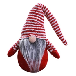 Oggettistica Natalizia Gnomo di Natale 17Cm Decorazione Natalizia a Forma di Gnomo Svedese Natalizio Alce di Stoffa Coppia Folletti Babbo Natale di Peluche Christmas Regalo Creativo Xmas (GrigioE) - 1