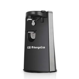 Orbegozo CU 6500 - Apriscatole elettrico, con apribottiglie e affilacoltelli, accensione automatica a pressione, potenza 60 W - 1