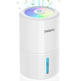 PAIPU Deumidificatore per case 1000ml, Mini Deumidificatori Assorbire l'acqua 400ml/24h, 7 Colori LED, Spegnimento Automatico, Ideale per Cucina,Camera da letto,Ufficio,Armadio,Garage,Bagno e Cantina - 1