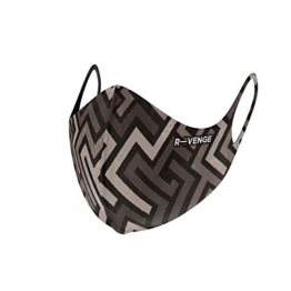R-evenge Fascia Protettiva Lavabile e Riutilizzabile, Trattamento Antibatterico, Antimicrobico e Idrorepellente, Protezione Naso e Bocca,100% Made in Italy, Modello Superior Labirinto Grigio Donna - 1