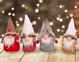 Set da 4 Oppure 8 Simpatici Folletti di Natale. Decorazione Natalizia. Idea Regalo Natale. Gnomi Folletti scandinavi Altezza cm 20 (4 Folletti) - 1