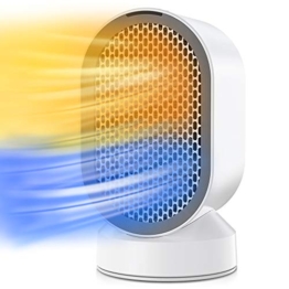 Termoventilatore Elettrico,Termoventilatore Ceramico con Termostato Regolabile,Funzione Doppia Aria Calda e Naturale Termoventilatore Basso consumo con protenzione Anti-surriscaldamento - 1