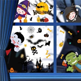 Tuopuda Halloween Decorazioni Adesivi per Finestre Vetrine Gatto Pipistrello Fantasma Vetrofanie Raccapriccianti Halloween Sticker Accessori Halloween per Halloween Party Festival Fantasma - 1