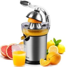 Yissvic Spremiagrumi Elettrico Professionale in Acciaio 130W, Cono in Acciaio Inox e Ventosa Antiscivolo, Ugello Antigocciolamento, Leva in Lega di Alluminio, Dotato di Motore Silenzioso BH3305 - 1