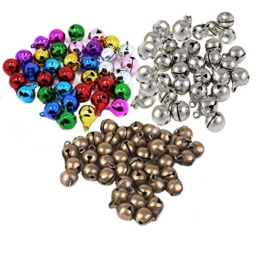 Ylinwtech Campanelle Natalizie in Metallo,90 Pezzi Metallo Campanellini,Sonagli Natale,Campanelli Piccoli,per la Casa Decorazione,DIY,Artigianato,Decorazioni Natalizie,Matrimonio,Natale,12mm,3 Colori - 1