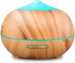 400ml Diffusore di Oli Essenziali, Tenswall Ultrasuoni Umidificatore Diffusore di Aromi con 7 Colori LED - Senza BPA - 1