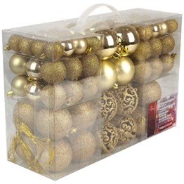 Christmas Gifts Valigia 100 Pezzi Palle di Natale Oro, Gold, 100x - 1