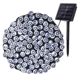 NEXVIN Luci Natale Esterno Solare 22M 200 LED, Stringa di Luci a Energia Solare Impermeabile, 8 Modi, Luci Natalizie da Esterni, Addobbi Natalizi a Albero di Natale, Balcone, Patio (Bianco) - 1