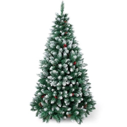 SunJas - Albero di Natale Artificiale con pigne, 120/150/180/210 cm, Punte Appuntite e Abete Artificiale con Supporto in Metallo, Albero di Natale di Alta qualità, pigne (120CM) (120CM) (180CM) - 1