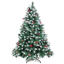 WEWILL Albero di Natale Artificiale Bacche Rosse Pino Bianco Naturale per Decorazioni Natalizie Feste di Natale, Supporto in Metallo Stabile(180cm) - 1