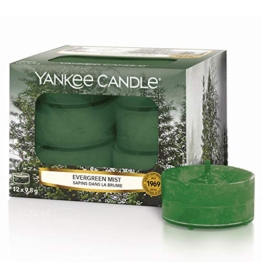 Yankee Candle Candele profumate tea light, Bruma sempreverde, collezione Natale in montagna, 12 pezzi - 1