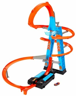 Hot Wheels - Torre Scontri Estremi, Pista Alta 83cm con Booster Motorizzato e Macchinina, Giocattolo per Bambini 5+ Anni, Pack Sostenibile, GWT39 - 1
