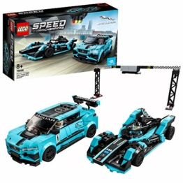 LEGO Speed Champions Formula E Panasonic Jaguar Racing GEN2 car & Jaguar I-PACE eTROPHY, Set con Auto da Corsa, 76898 - 1
