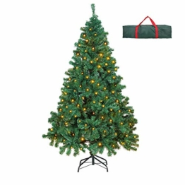 OUSFOT Albero di Natale 180cm con 400 LED 8 modalità Luci Albero di Natale 800 Rami Supporto Pieghevole in Metallo Alberi di Natale con Custodia PVC Facile da Montare per Decorazioni Natalizie - 1