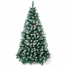 SunJas - Albero di Natale Artificiale con pigne, 120/150/180/210 cm, Punte Appuntite e Abete Artificiale con Supporto in Metallo, Albero di Natale di Alta qualità, pigne (120CM) (120CM) (150CM) - 1