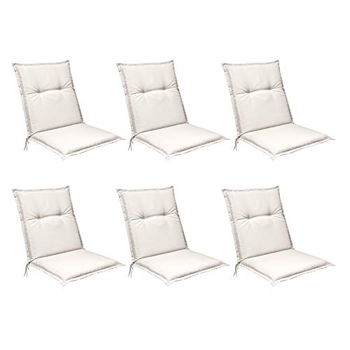 Beautissu Set di 6 Cuscini per Sedia da Giardino Base NL 100x50x6cm Cuscini per Sdraio ed Esterni, Comoda e soffice…