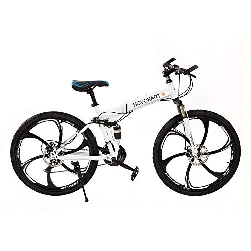 DOMDIL – Mountain Bike Pieghevole per Uomini e Donne Adulti, Bicicletta Sportiva da Montagna, MTB con 21-Stage Shift, 24…