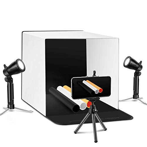 ESDDI Tenda Studio Light Box Fotografico 40 x 40cm Portatile con Regolabile Led Stand Luce, 3 Inferiore Canvas. Bianco… Foto e Video ESDDI Tenda Studio Light Box Fotografico 40 x 40cm Portatile con Regolabile Led Stand Luce, 3 Inferiore Canvas. Bianco… Foto e Video