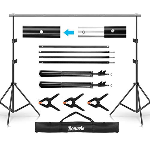 Supporti per Sfondi 2*3m, Bonvvie Kit Sistema Supporto Telo Fotografico di Regolabile per Studio Video Fotografico con… Foto e Video Supporti per Sfondi 2*3m, Bonvvie Kit Sistema Supporto Telo Fotografico di Regolabile per Studio Video Fotografico con… Foto e Video