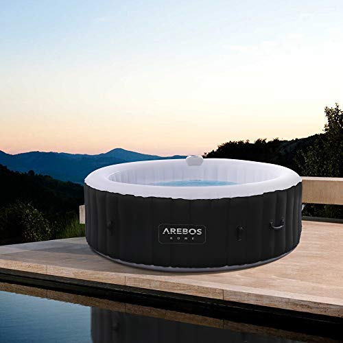 Arebos – Vasca ROME idromassaggio gonfiabile per interni ed esterni | 6 persone | rotonda | 1000 litri