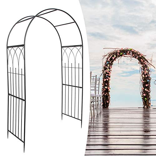 Cikonielf Arco per piante rampicanti, gazebo di ferro, arco di fiori per recinzioni, 55 x 105 x 215 cm