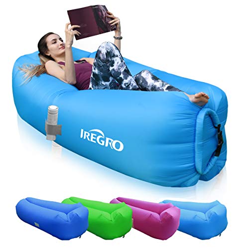 IREGRO Divano Gonfiabile con Cuscino Integrato e Borsa, Portatile Impermeabile 210T Divano Gonfiabile Pneumatico… Campeggio e trekking IREGRO Divano Gonfiabile con Cuscino Integrato e Borsa, Portatile Impermeabile 210T Divano Gonfiabile Pneumatico… Campeggio e trekking
