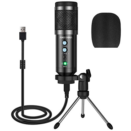 Microfono a Condensatore, ansinna Microfono USB Plug-And-Play per Giochi, Podcast, Youtube, Riproduzione Vocale e… Strumenti e accessori musicali Microfono a Condensatore, ansinna Microfono USB Plug-And-Play per Giochi, Podcast, Youtube, Riproduzione Vocale e… Strumenti e accessori musicali