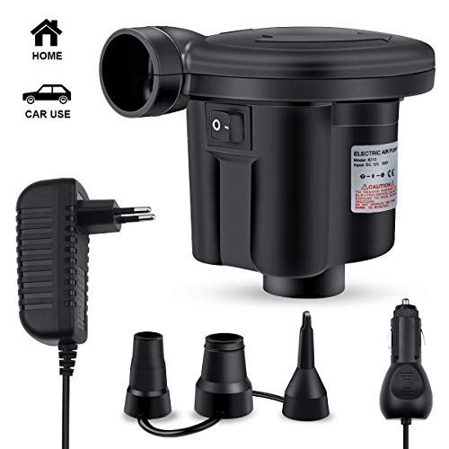 Osaloe Pompa Elettrica per Materasso Gonfiabile, Pompa di Aria Elettrica per Materasso Gonfiabile con 3 Ugelli Pompa per… Campeggio e trekking Osaloe Pompa Elettrica per Materasso Gonfiabile, Pompa di Aria Elettrica per Materasso Gonfiabile con 3 Ugelli Pompa per… Campeggio e trekking