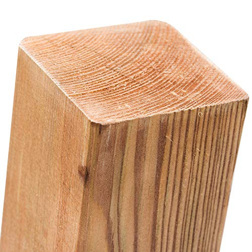 Pali in legno impregnati, in 18 misure, in Legno di Pino con testa piatta, colore: marrone, quadrati, per il fissaggio di recinzioni & protezione della privacy, Marrone