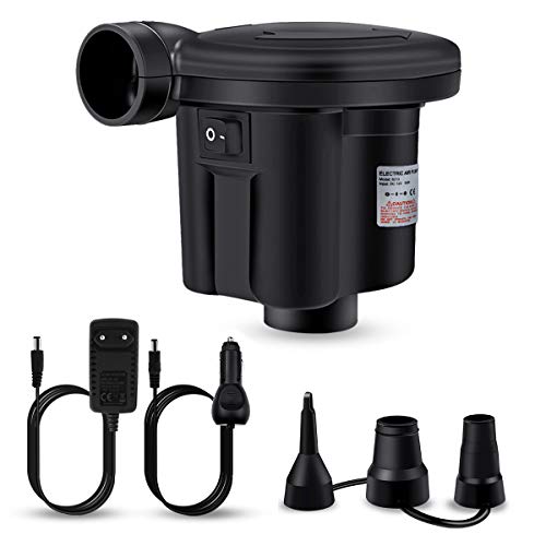 Qomolo Pompa Elettrica Pompa per Materasso Gonfiabili Elettrica con 3 Ugelli e 1.8M Cavo Accendisigari, AC 230V/DC 12V… Campeggio e trekking Qomolo Pompa Elettrica Pompa per Materasso Gonfiabili Elettrica con 3 Ugelli e 1.8M Cavo Accendisigari, AC 230V/DC 12V… Campeggio e trekking