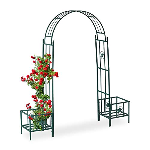 Relaxdays Arco per Rose con Fioriere, in Metallo, Resistente alle Intemperie, da Giardino, HLP 226 x 204 x 43 cm, Verde… Casa e giardino Relaxdays Arco per Rose con Fioriere, in Metallo, Resistente alle Intemperie, da Giardino, HLP 226 x 204 x 43 cm, Verde… Casa e giardino