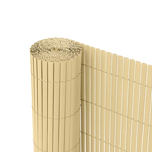 Ribelli Canniccio PVC Recinzione recinto Balcone frangivento, colorazione:bambù, Distanza:3 Metri, rialzamento:80 cm