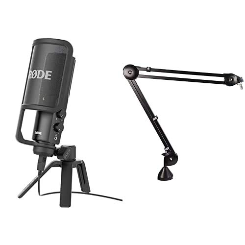 Rode Microphones NT-USB Microfono a Condensatore con Filtro Anti-pop e Supporto da Tavolo, Compatibile con iPad, Cavo…