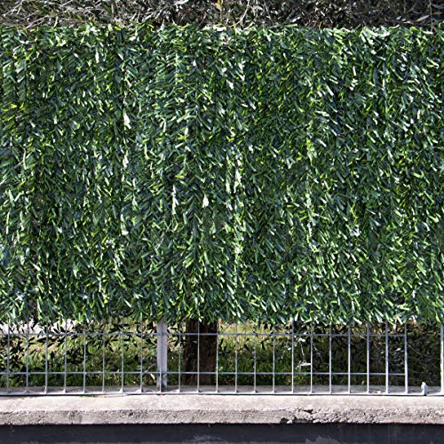 STI Siepe Artificiale Ornamentale in Rotoli con Foglie ad Ago Largo Bicolore 1.5x3mt