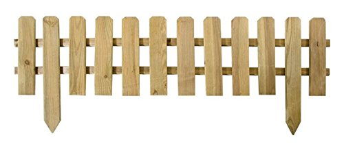 VERDELOOK Recinzione a Listelli Dritti per Esterni, Bassa e Dritta in Pino impregnato, 120×30 cm