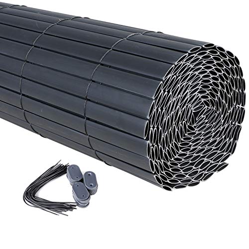 WOLTU GZZ1184gr3 Canniccio Frangivista Antivento Divisorio Decorativo Recinzione da Giardino Balcone in PVC