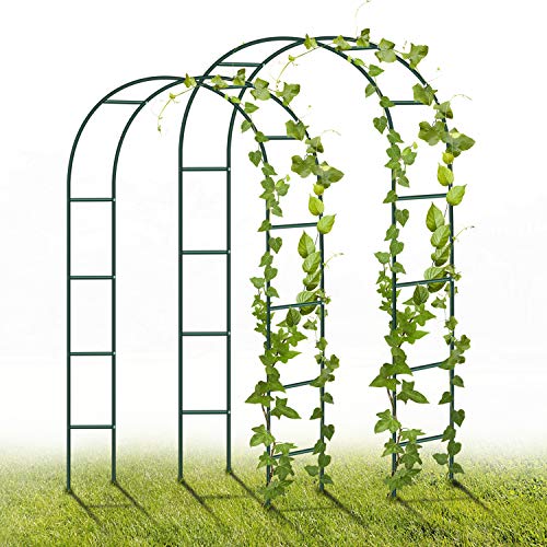 YAOBLUESEA Arco per Rose in Metallo, 2 Pezzi, 240 x 140 x 38 cm, Decorazione da Giardino con Piante, Fiori e Palloncino…