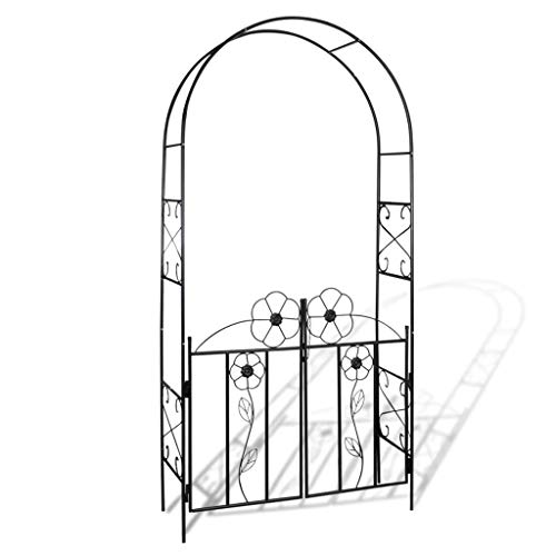 vidaXL Arco da Giardino con Cancello Fiori Rose Piante Rampicanti Pergolato