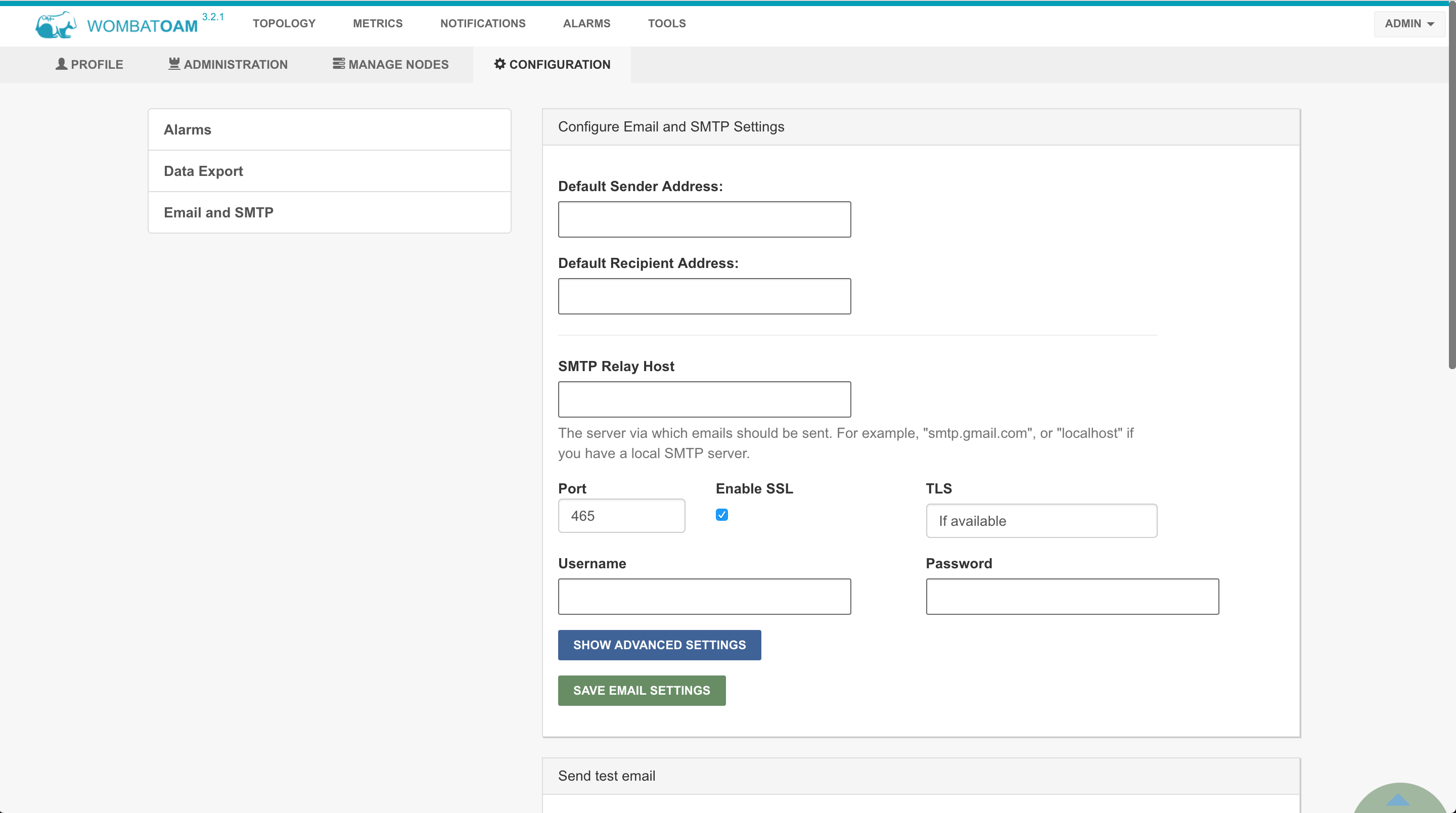 Configure the default Email