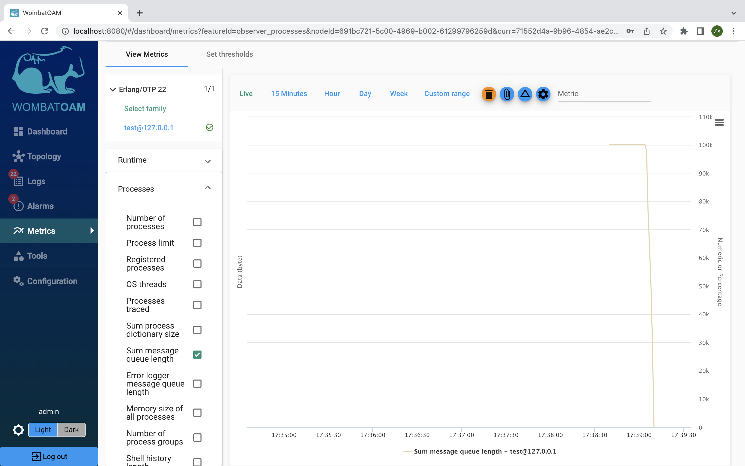 Live metrics
