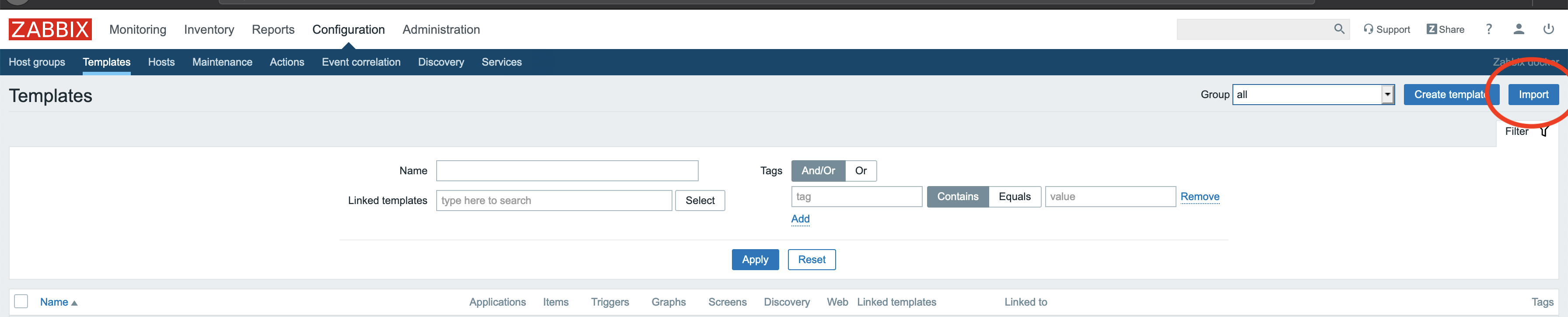 Zabbix_template_config
