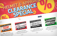 Helmets & Apparel Clearance Special