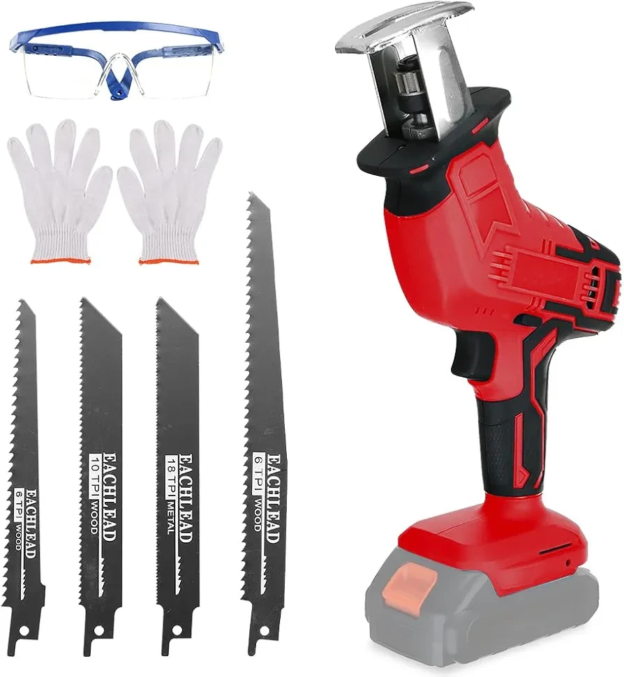 Cordless Reciprocating Saw Tool for Milwaukee M18 18V Battery, ConBlom Brushless Power Recipro Saw 0-3500 RPM, 4 Saw Blades for Metal, Wood, PVC Cutting (No Battery)