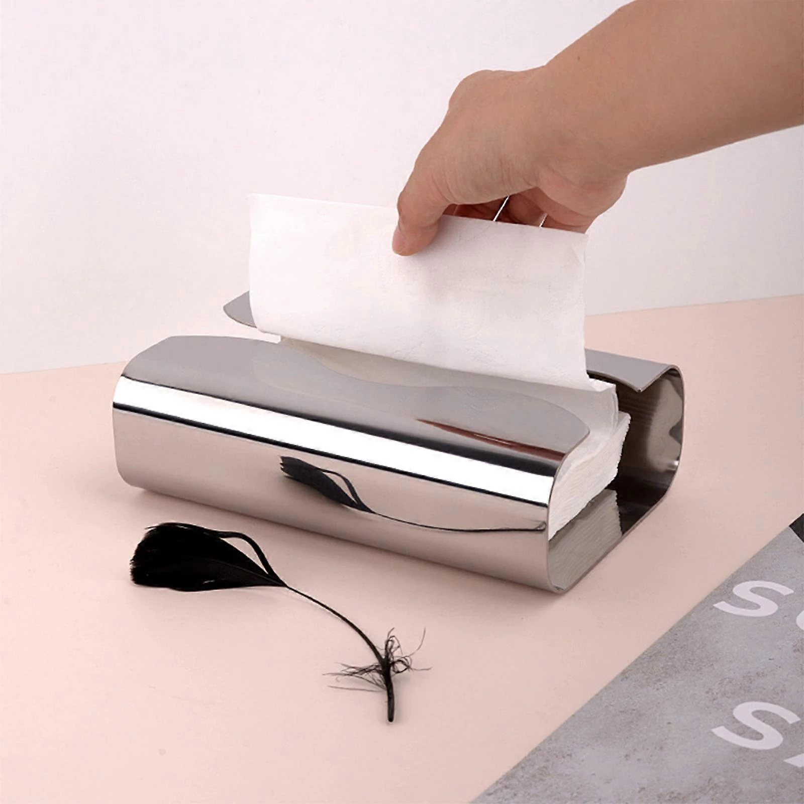 Luxury Stainless Steel Tissue Box Cover – Silver Mirror Finish Napkin Holder for Home, Office, Bathroom & Living Room