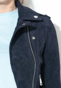 Jacheta biker de piele intoarsa