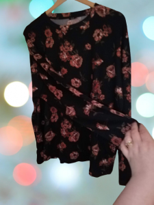 Bluza moale cu flori XXL