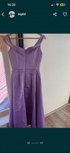 Rochie lungă elegantă violet putin spre roz, pentru nunti