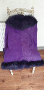 Cojocel cu guler și manșete de vulpe culoare mov/violet