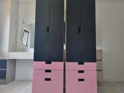 Pat de 140 pe 2 m cu 2 dulapuri