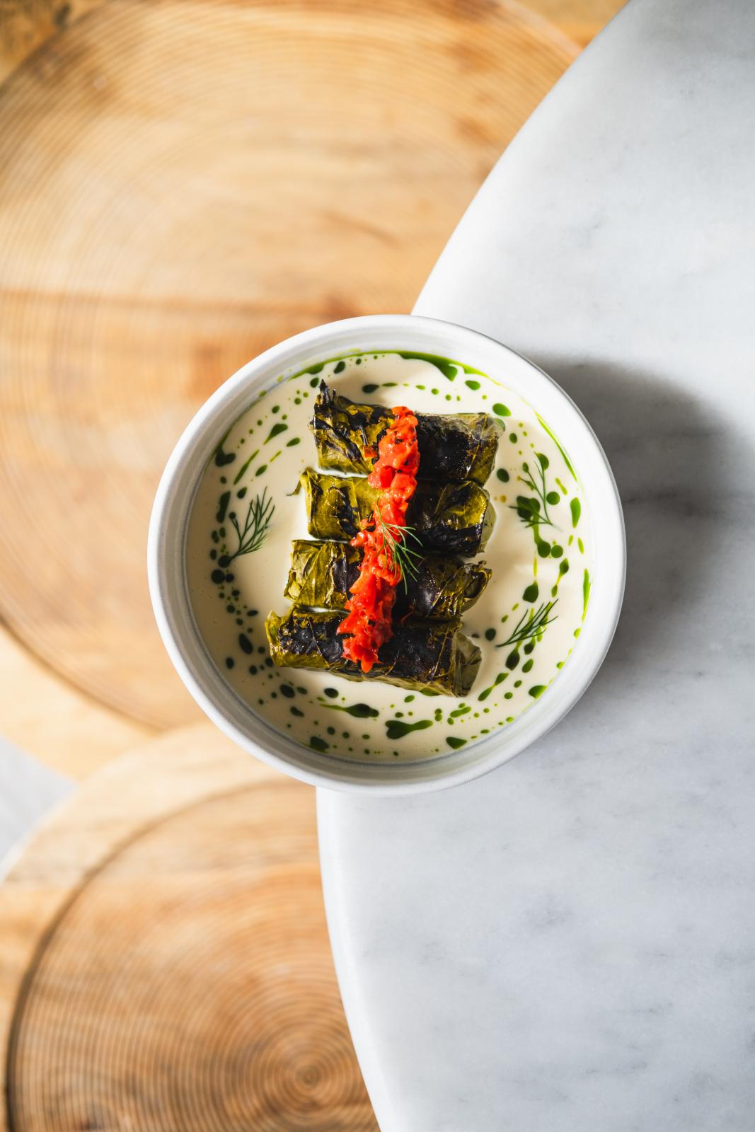Charred dolmades